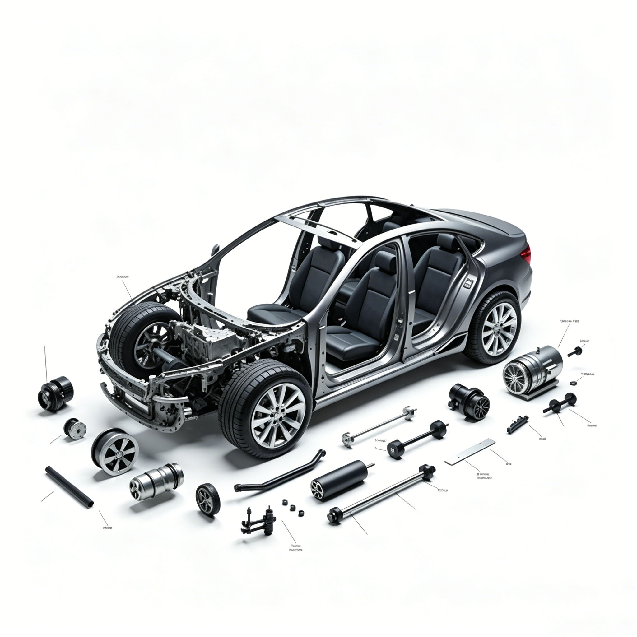 Componentes estructurales y piezas de chasis para autom&oacute;viles de aluminio fundido a presi&oacute;n