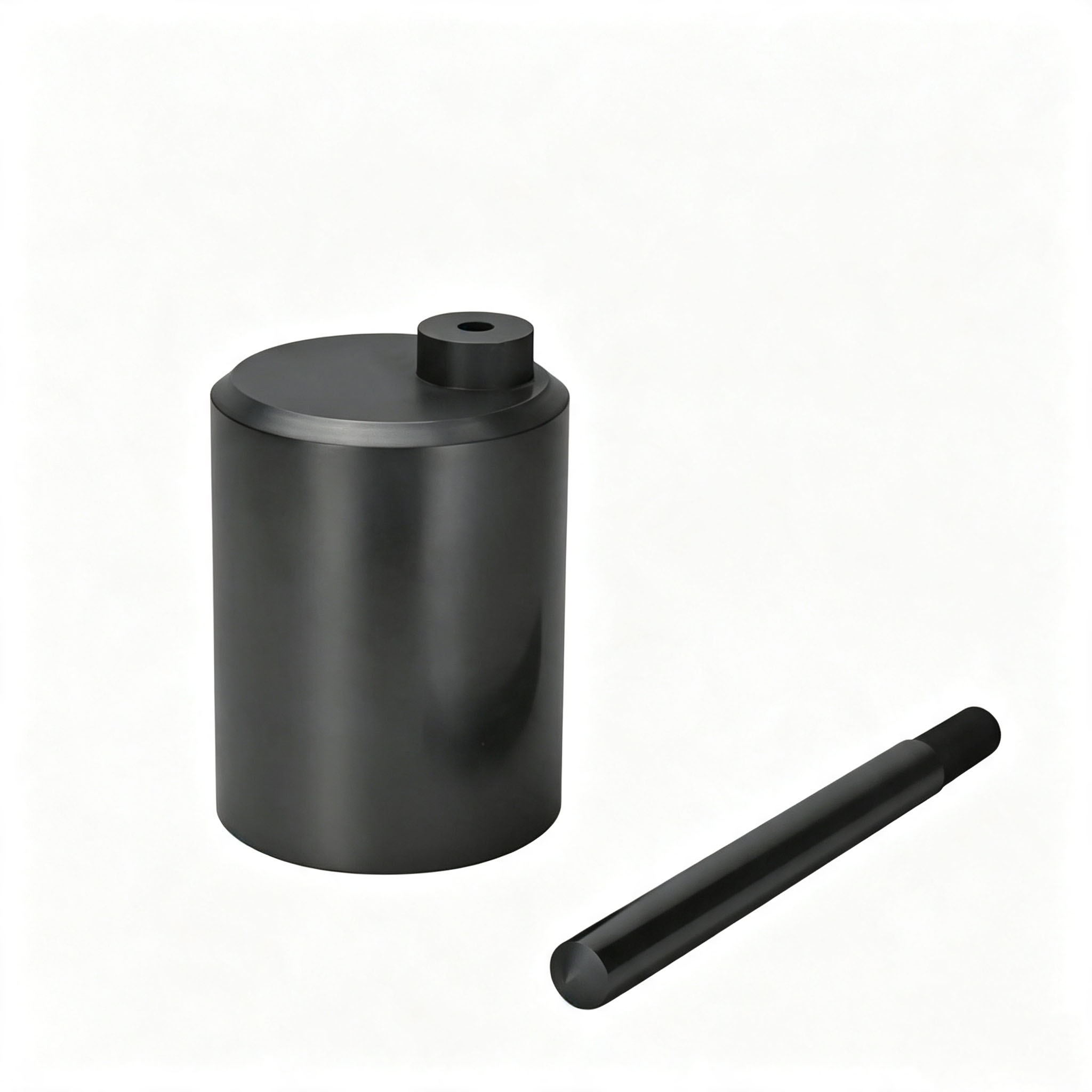 Crisol vertical de grafito de alta pureza con orificio superior, varilla agitadora de grafito plano s&oacute;lido combinada para fundici&oacute;n de metales preciosos en laboratorio