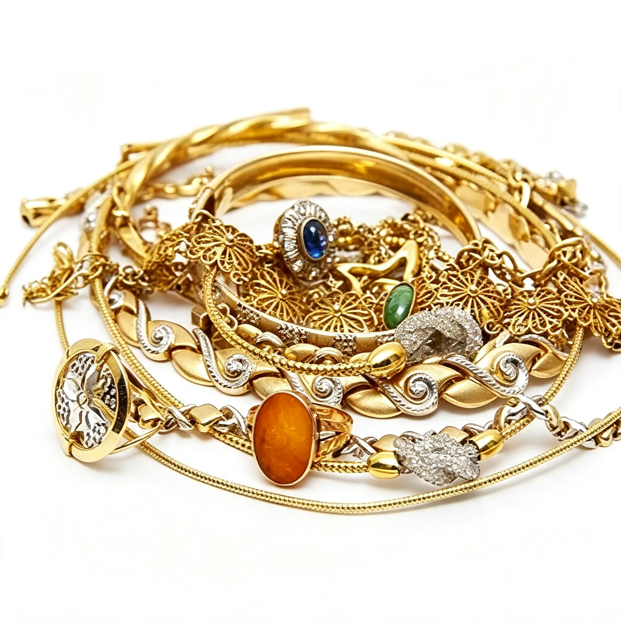 Aplicaci&oacute;n de crisol de grafito de alta pureza, joyer&iacute;a terminada, pulseras con gemas de diamantes, oro, plata, anillos, collares, trabajos de fundici&oacute;n de metales preciosos con un kit de crisol de fusi&oacute;n de grafito.