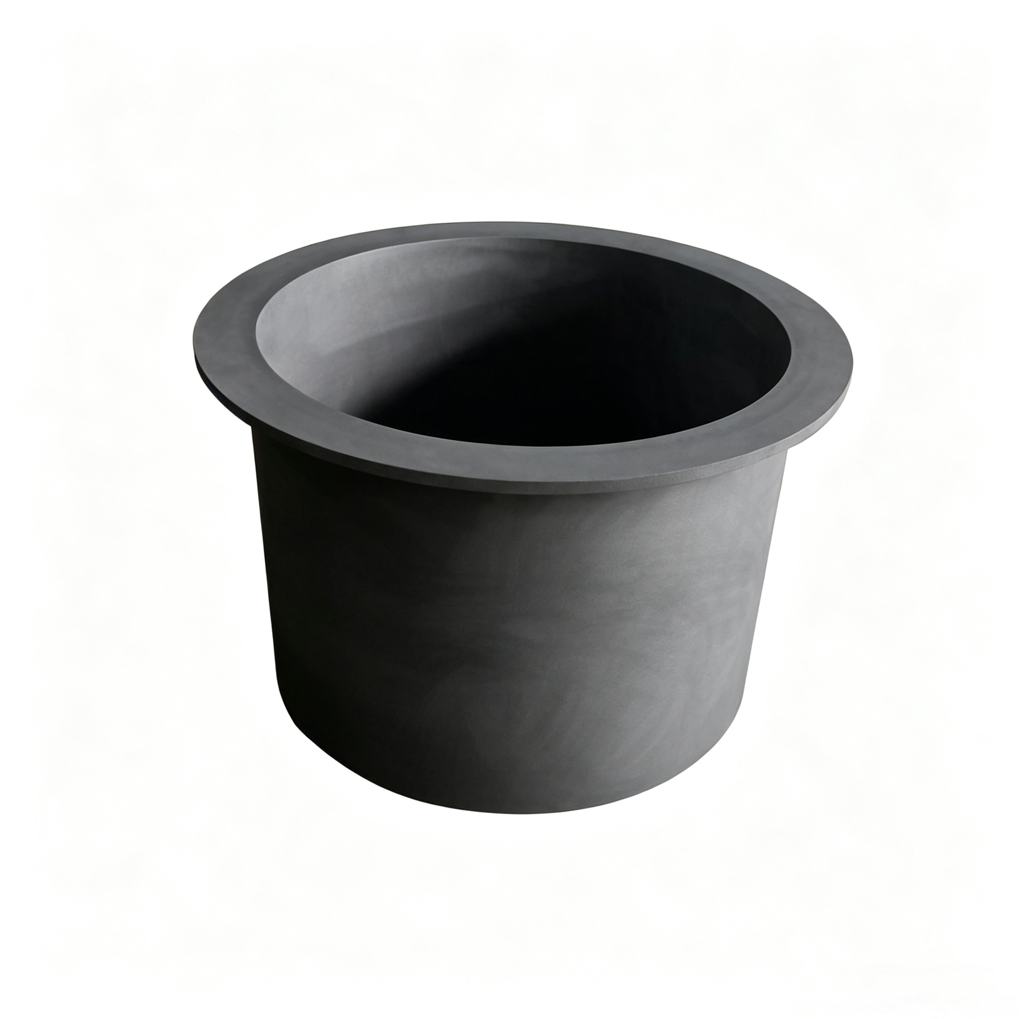 Crisol de grafito con borde de brida ancha, borde superior extendido para un asiento estable del horno y aislamiento t&eacute;rmico, recipiente de fusi&oacute;n industrial de alta resistencia para colada continua, dise&ntilde;o reforzado con carbono NHD