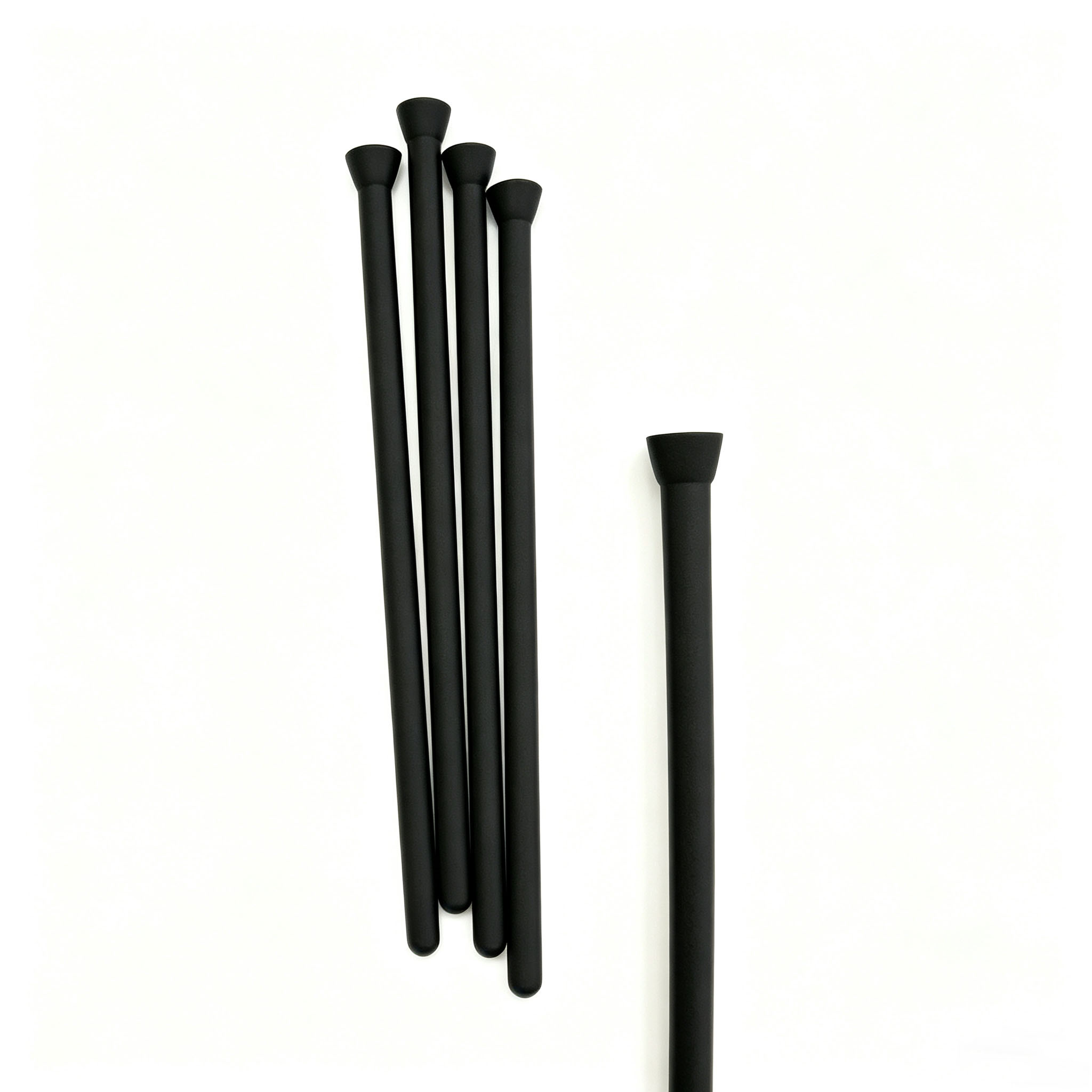 Varilla de soporte de grafito con punta de bola negra mate, varilla portadora de grafito de elevaci&oacute;n de crisol para horno de silicio de un solo cristal