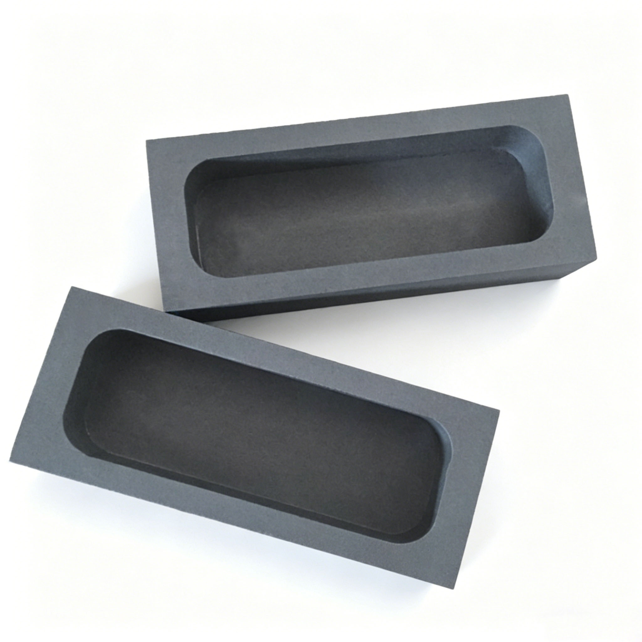 Molde de barco de grafito con esquinas redondeadas para fundici&oacute;n de metales preciosos, barco de carbono largo rectangular de alta pureza para fundir oro, plata y cobre