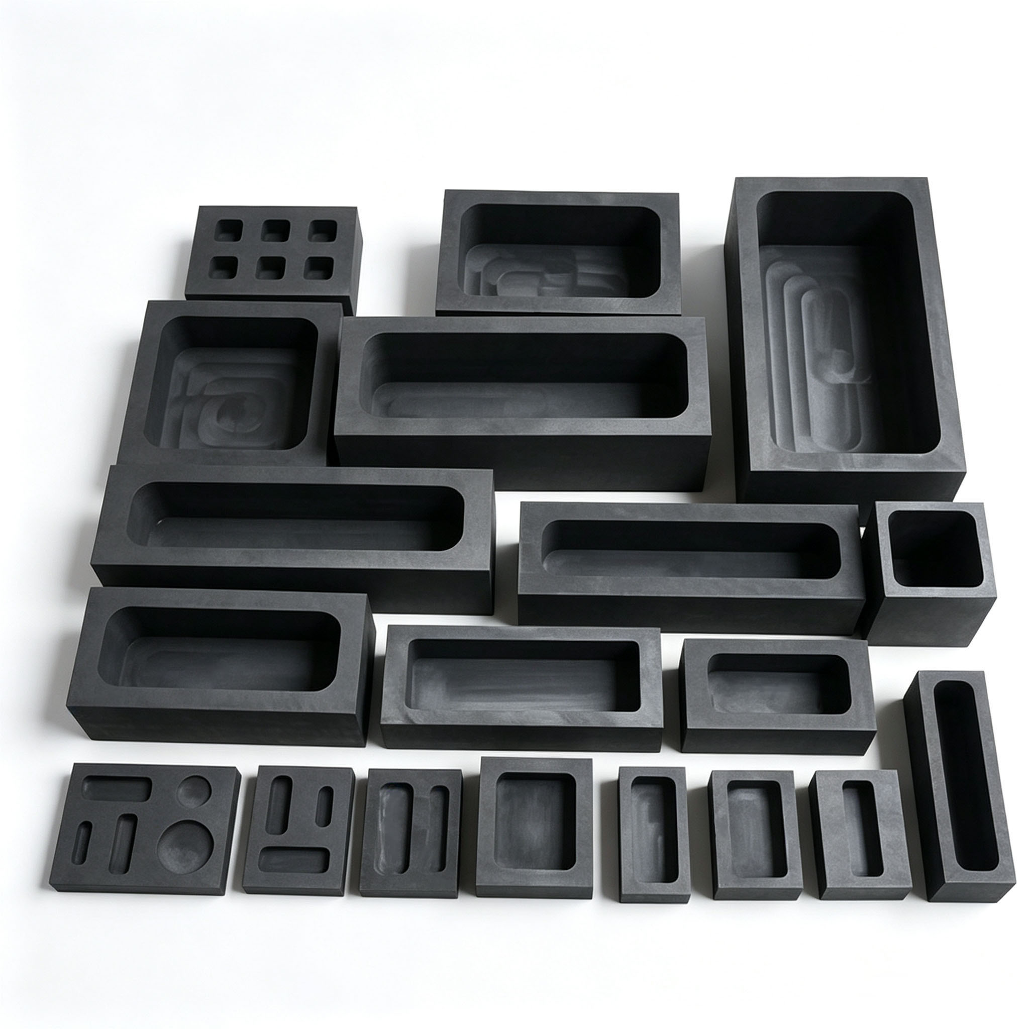 Lingoteras de grafito personalizadas de gama completa de 1 a 16 cavidades para aluminio, cobre, plata y oro