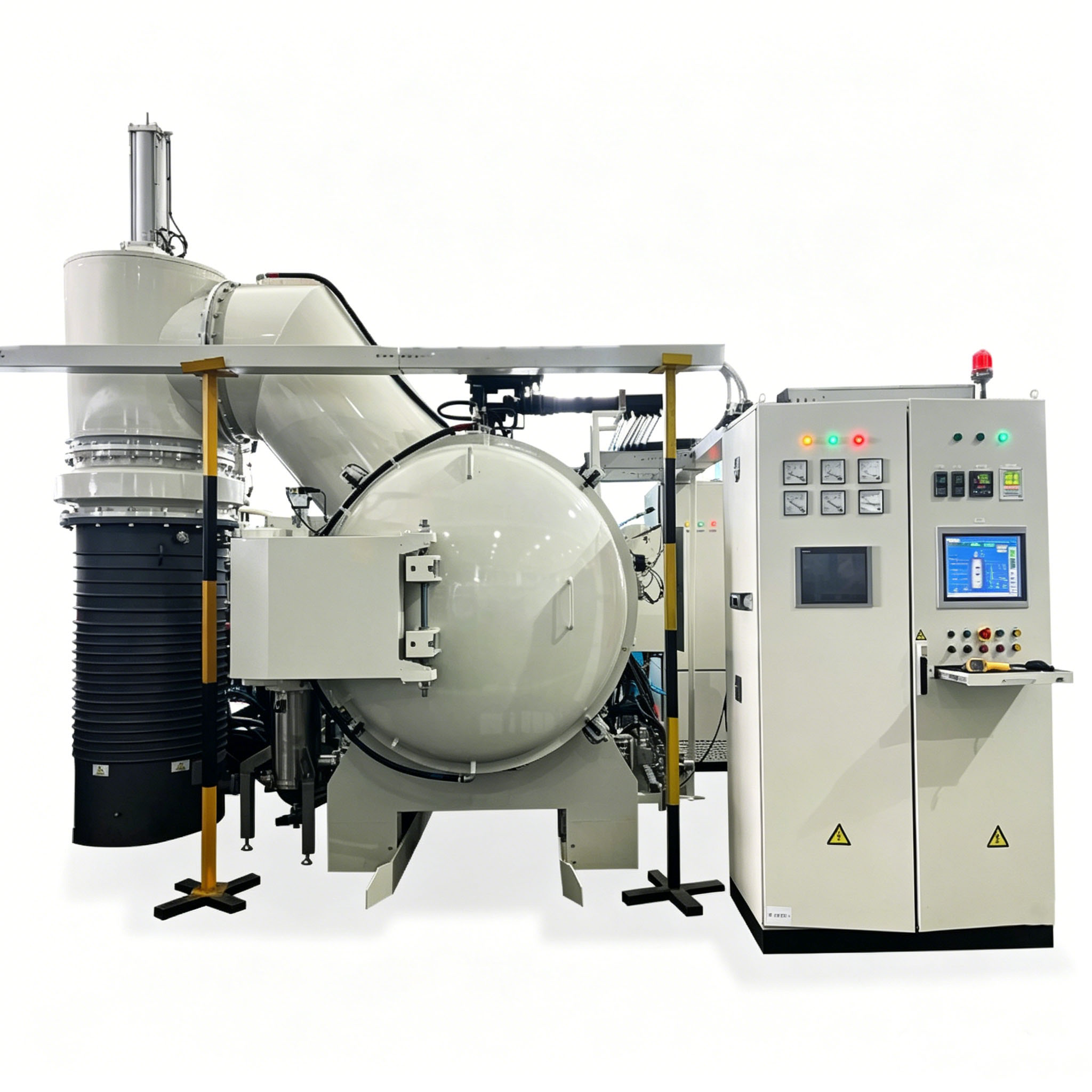 Horno de soldadura fuerte por inducci&oacute;n al vac&iacute;o equipado con recipientes de grafito de alta pureza para soldadura fuerte a alta temperatura de aleaciones de cobre y acero inoxidable, que muestra aplicaciones de moldes industriales de grafito en entornos de calentamiento por inducci&oacute;n.