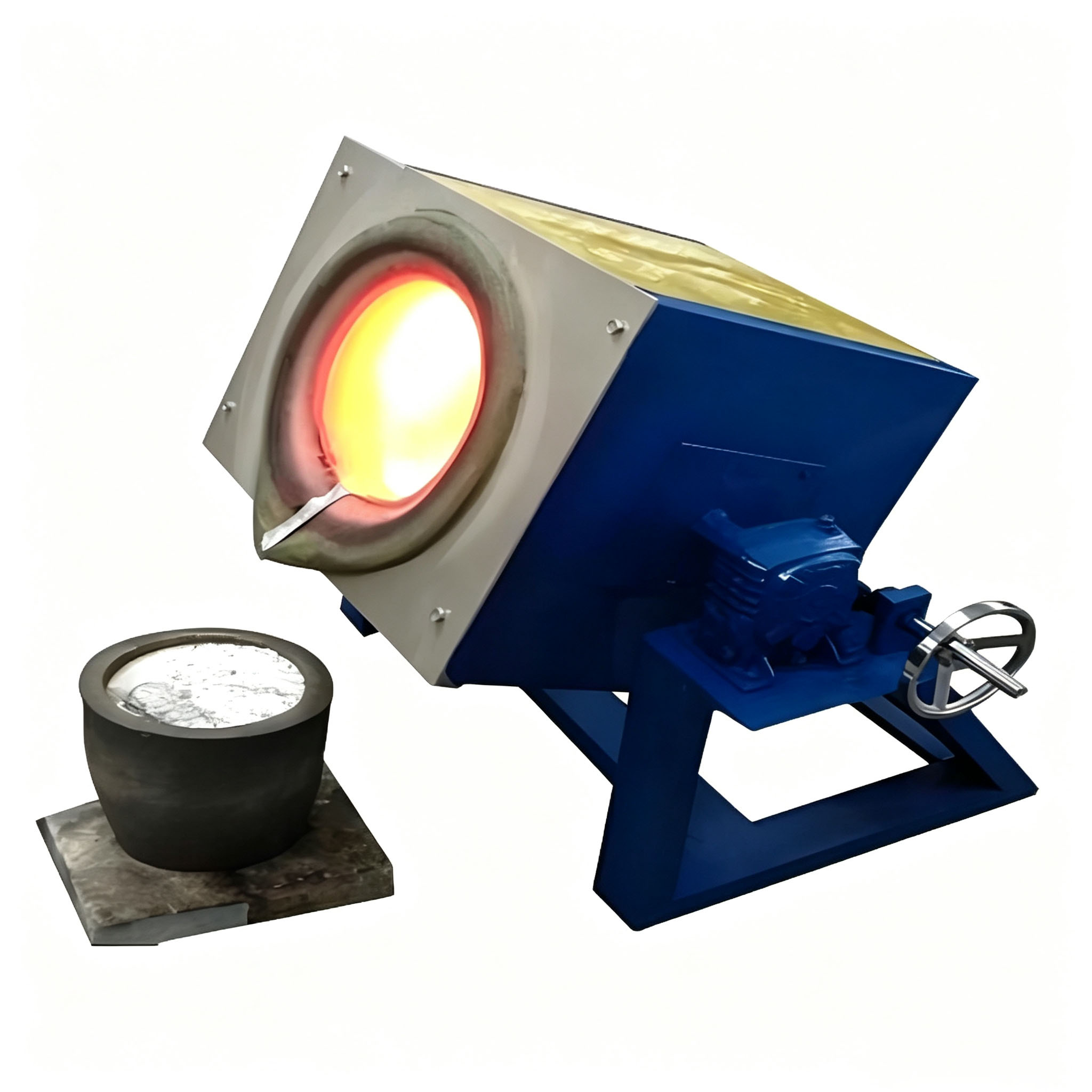 Crisol de grafito de doble anillo utilizado en hornos de inducci&oacute;n de laboratorio para ensayos de fuego y an&aacute;lisis de metales, operaciones de fusi&oacute;n y vertido a alta temperatura